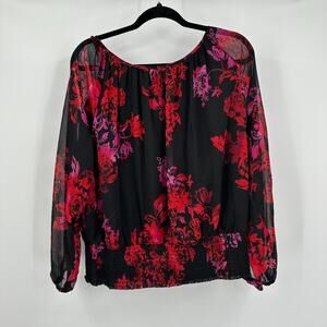 Harper 241 Dark Floral Romantic Top Size‎ 1X Whimsigoth Cottagecore Boho